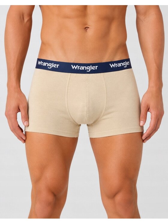 Wrangler Wrangler Bokserki Boone 3 Pack Cotton Elastane Trunks Niebieski