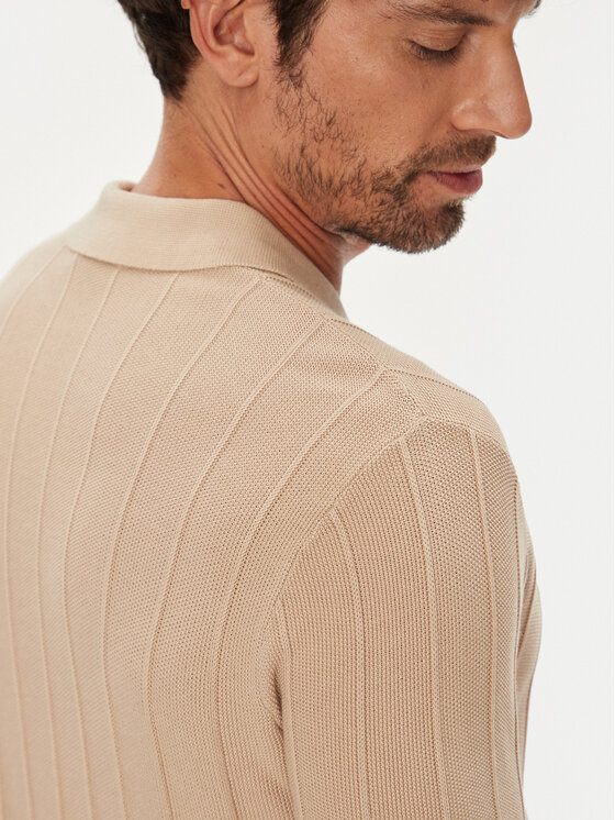 U.S. Polo Assn. U.S. Polo Assn. Тениска с яка и копчета MUP3369 Бежов Slim Fit