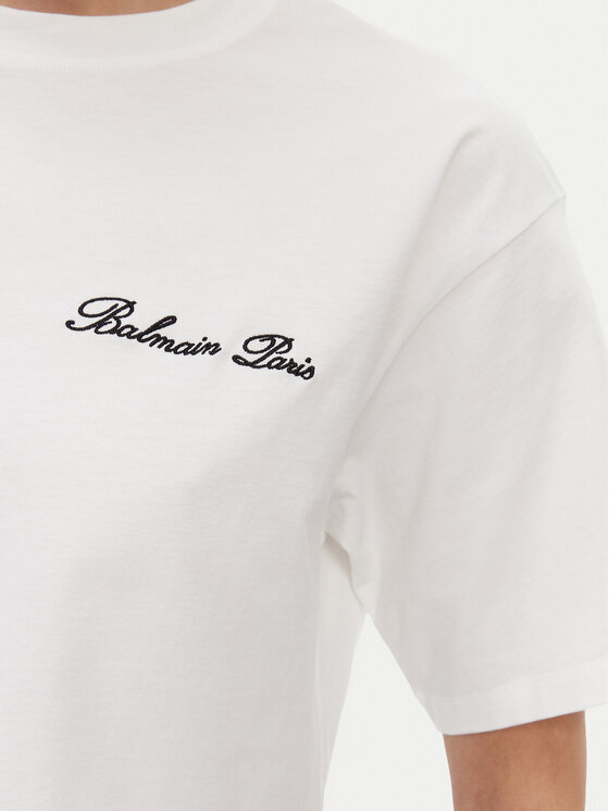 Balmain Balmain T-krekls DF1EE020BC78 Balts Regular Fit