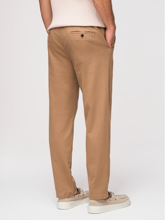 Ombre Ombre Chinosy OM-PACP-0294 Brązowy Slim Fit