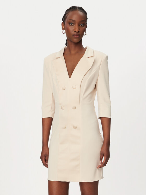 Rinascimento Rinascimento Cocktail obleka CFC0128109003 Bež Slim Fit