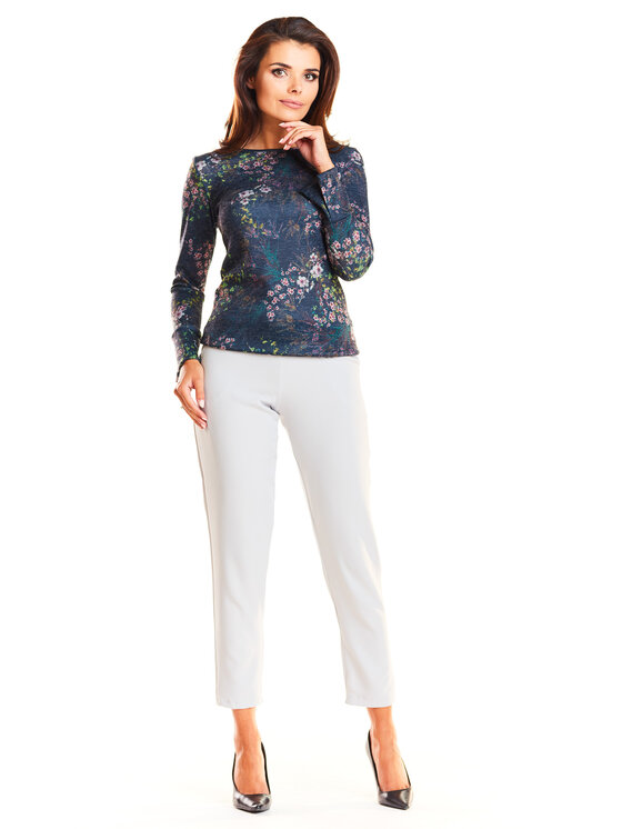 Awama Awama Blúzka A234 Tmavomodrá Basic Fit