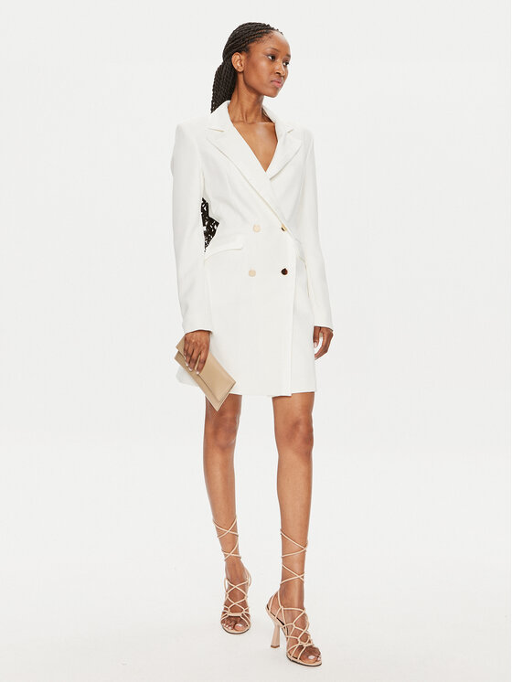 Fracomina Fracomina Abito da cocktail FQ24SD1008W42901 Bianco Slim Fit