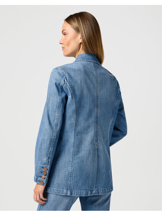 Wrangler Wrangler Marynarka 112362586 BLAZER Niebieski Regular Fit
