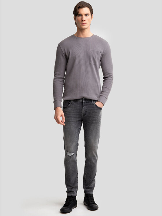 BIG STAR BIG STAR Jeansy JEFFRAY_CROPPED_898_190 Szary Skinny Cropped Fit