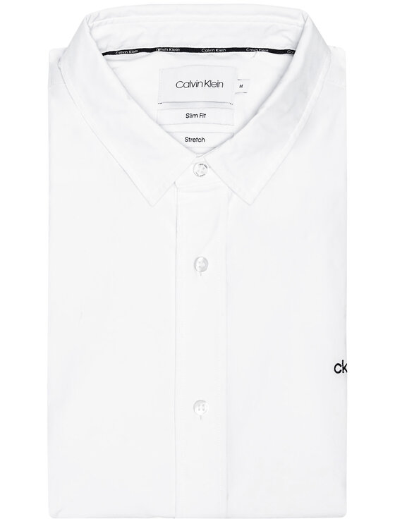Calvin Klein Hemd Stretch Poplin K10K105984 Weiß Slim Fit | Modivo.de