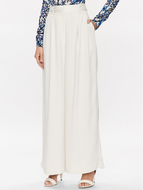 Ted Baker Hlače Eliziie 265777 Bijela Wide Leg