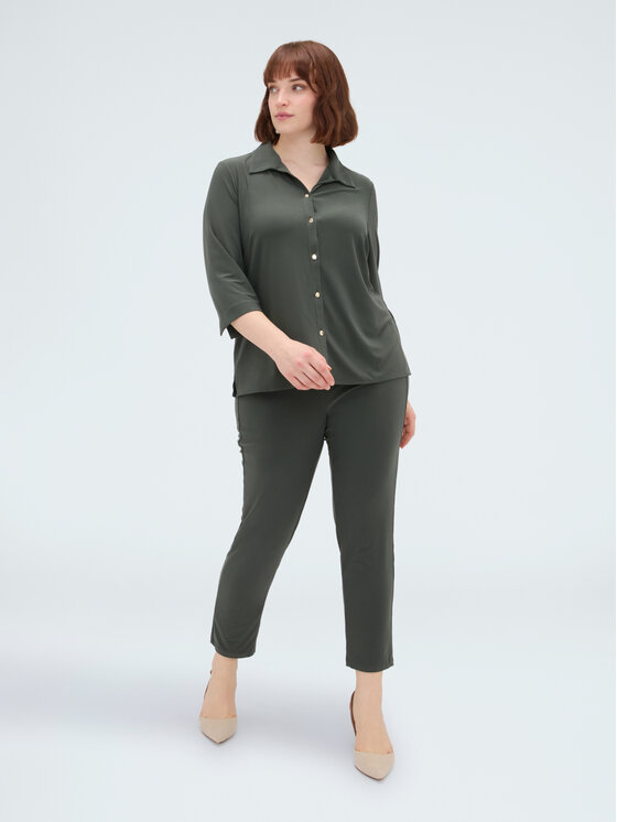Fiorella Rubino Fiorella Rubino Pantaloni di tessuto P824L002350N035 Verde Regular Fit