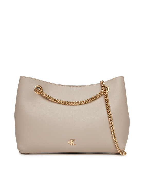 Geantă Calvin Klein Minimal Monogram Shoulde LV04F3205G Bej