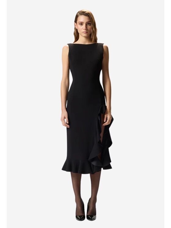 PINKO PINKO Φόρεμα βραδινό Flipper abito double armoure Μαύρο Slim Fit