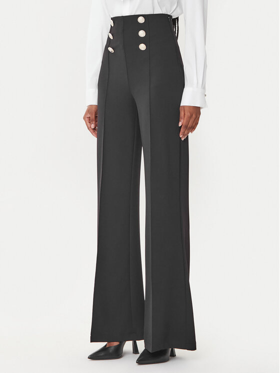 Rinascimento Rinascimento Pantaloni din material CFC0020144002 Negru Regular Fit