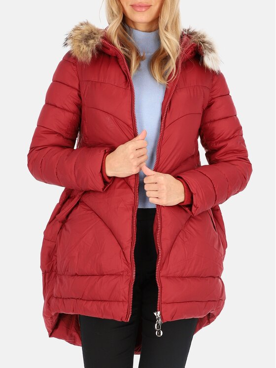 Perso Perso Kurtka damska BLHMK8504FR Bordowy Regular Fit