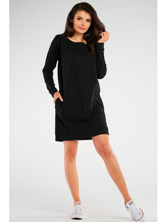 Infinite You Infinite You Sukienka dzianinowa M257 Czarny Basic Fit
