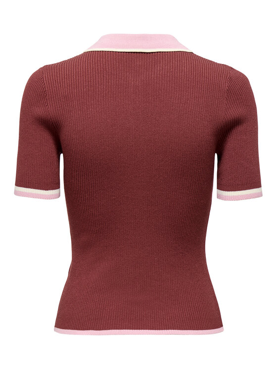 ONLY ONLY Polokošile Meddi 15363165 Bordó Slim Fit