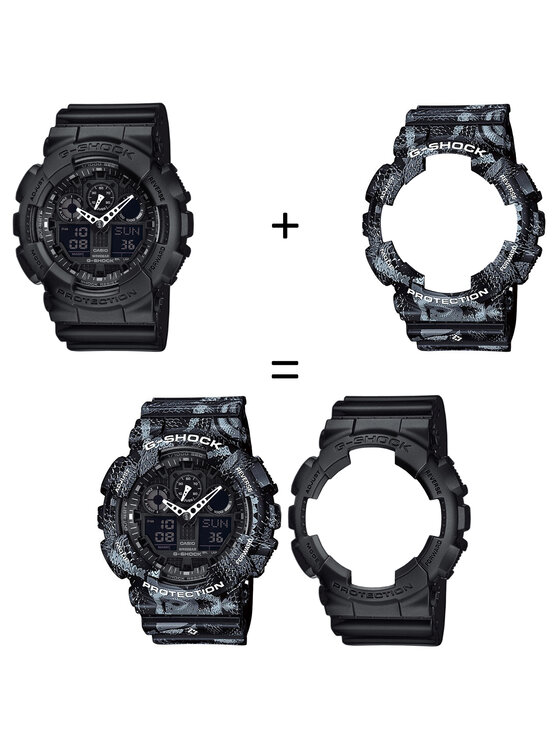 Casio Casio Zegarek SET GA-100-1A1ER + BEZEL 10520052 + PASEK 10520049 Czarny