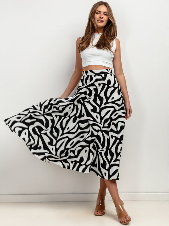 Tessita Tessita Spódnica midi T424/5/S Czarny A-Line Fit