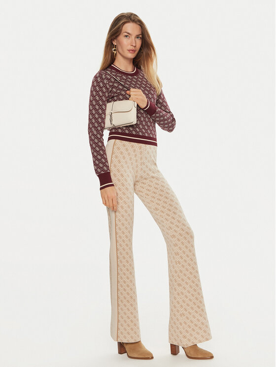Guess Guess Pulover Lise W4BR21 Z37K0 Vișiniu Slim Fit