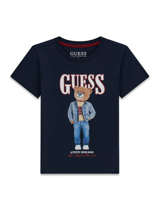 Guess Guess Тишърт N6RI05 K8HM4 Тъмносин Regular Fit
