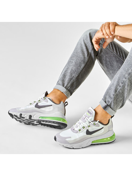Nike Air Max 270 React Garçons Chaussures, Gris froid/blanc