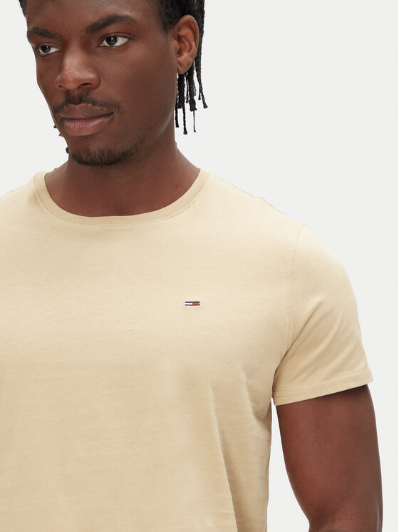 Tommy Jeans Tommy Jeans Póló DM0DM04411 Bézs Slim Fit