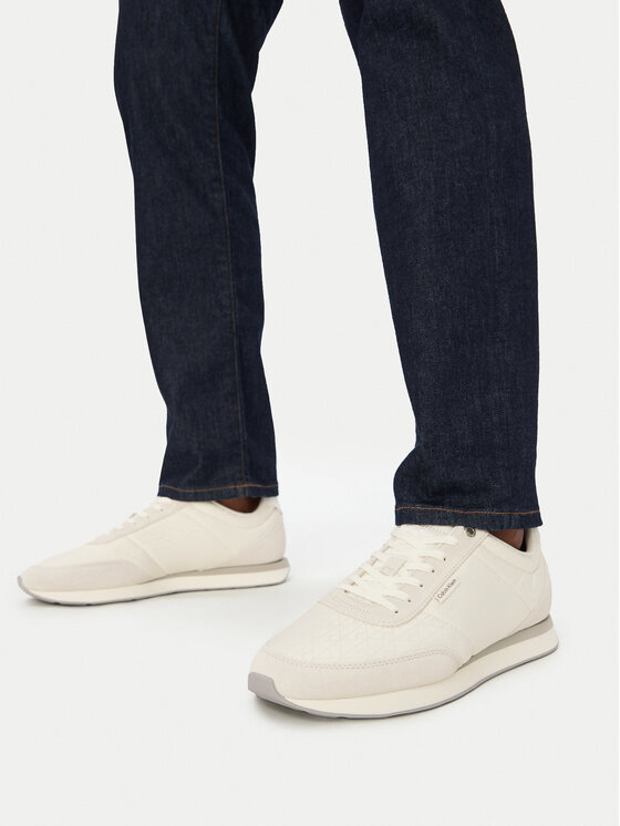 Calvin Klein Tenisice Retro Runner Ripstop Aop Ny HM0HM02140 Écru