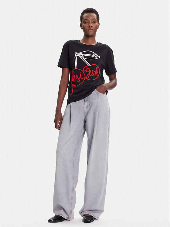 Desigual Desigual T-krekls Berlin 25WWTK51 Melns Regular Fit