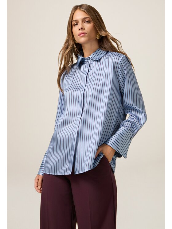 Oltre Oltre Koszula 5044J000868N0R4 Turkusowy Regular Fit