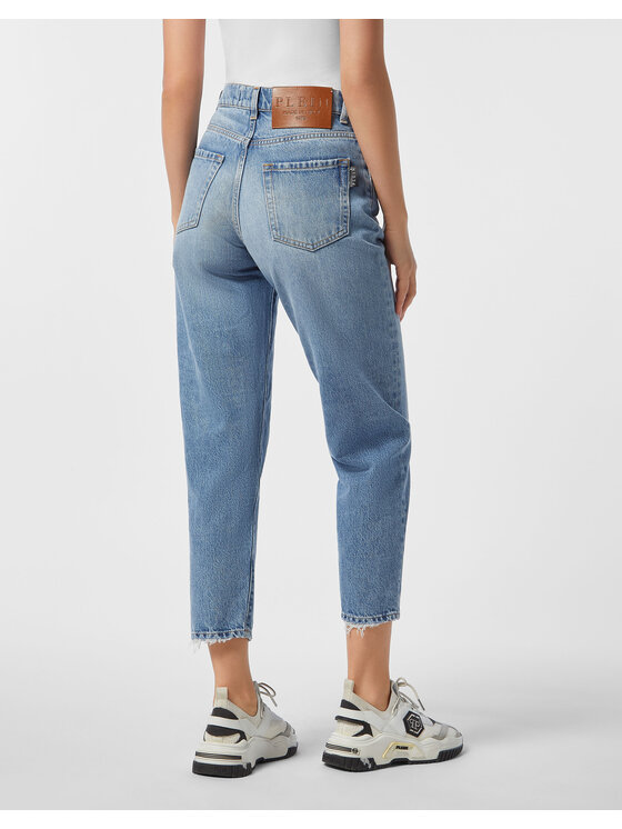 PHILIPP PLEIN PHILIPP PLEIN Džínsy 27205 Modrá Mom Fit