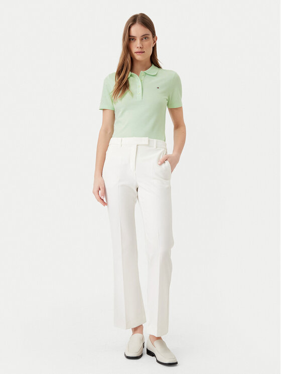 Tommy Hilfiger Tommy Hilfiger Тениска с яка и копчета 1985 WW0WW43225 Зелен Slim Fit