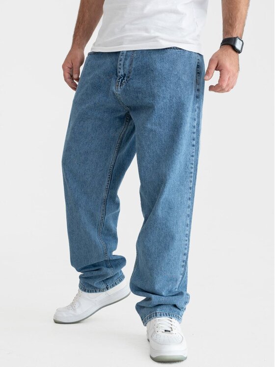 Jigga Wear Jigga Wear Jeansy Spodnie Jeansowe Baggy Męskie Niebieskie Jigga Wear Outline XL Niebieski Baggy Fit