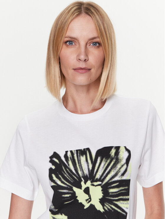 Calvin Klein Calvin Klein Тишърт Flower Print K20K205317 Бял Regular Fit