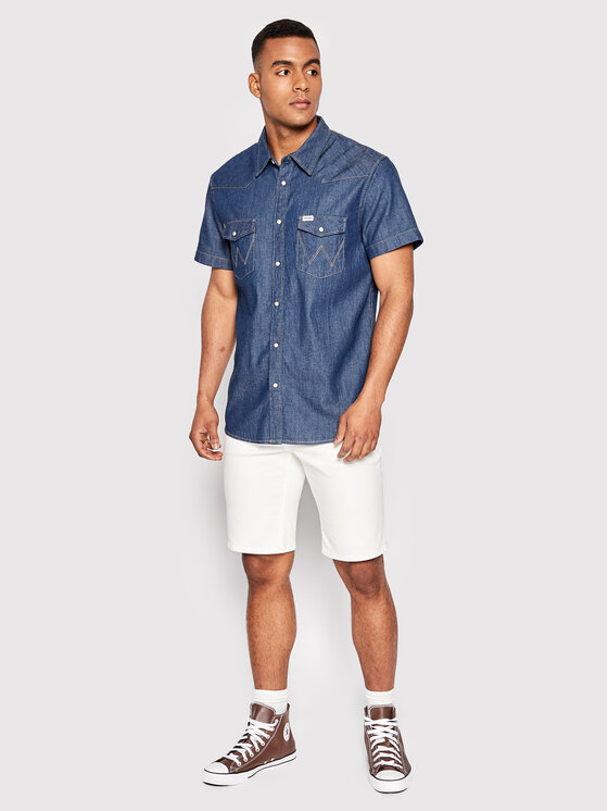Wrangler Wrangler camicia di jeans Western W5J05K 112146126 Blu scuro Regular Fit