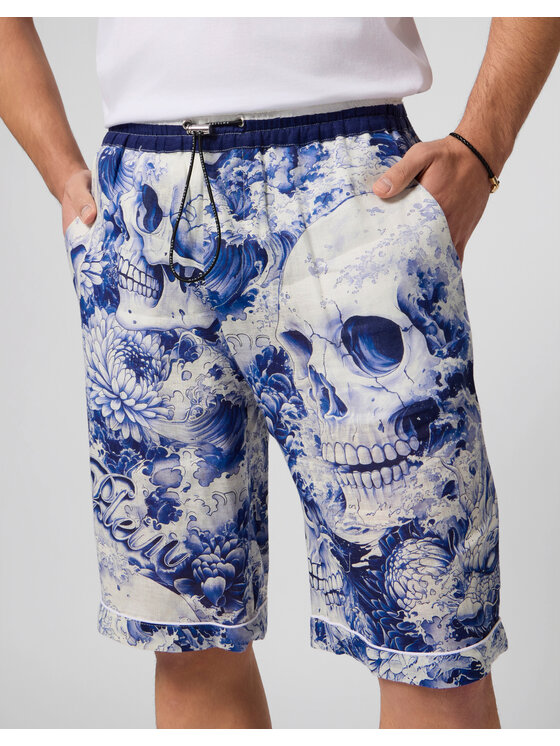 PHILIPP PLEIN PHILIPP PLEIN Szorty materiałowe 29795 Granatowy Regular Fit