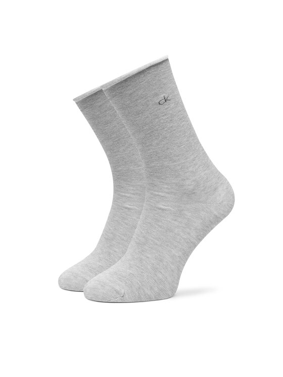 Calvin Klein Calvin Klein Комплект 3 чифта дълги чорапи дамски 701234368 Сив