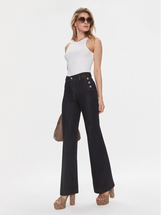 Guess Guess Τοπ W4RP43 KAZH2 Λευκό Slim Fit