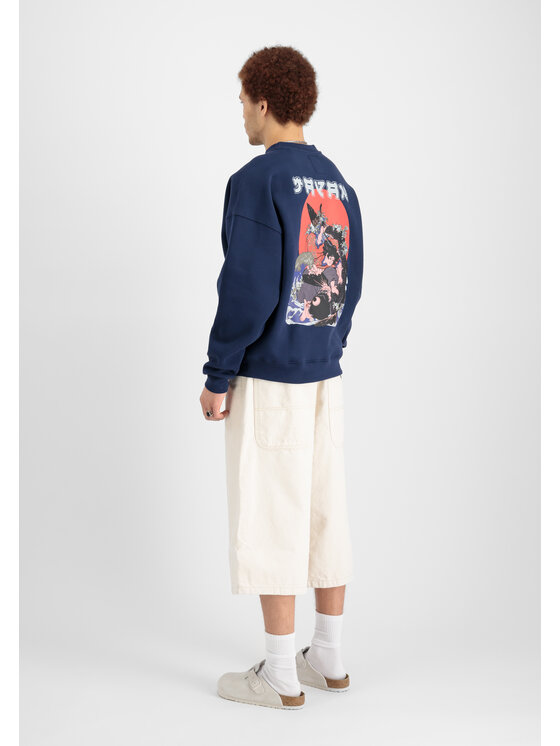 Alpha Industries Alpha Industries Bluza Japan Wave Warrior Sweatshirt Granatowy Relaxed Fit