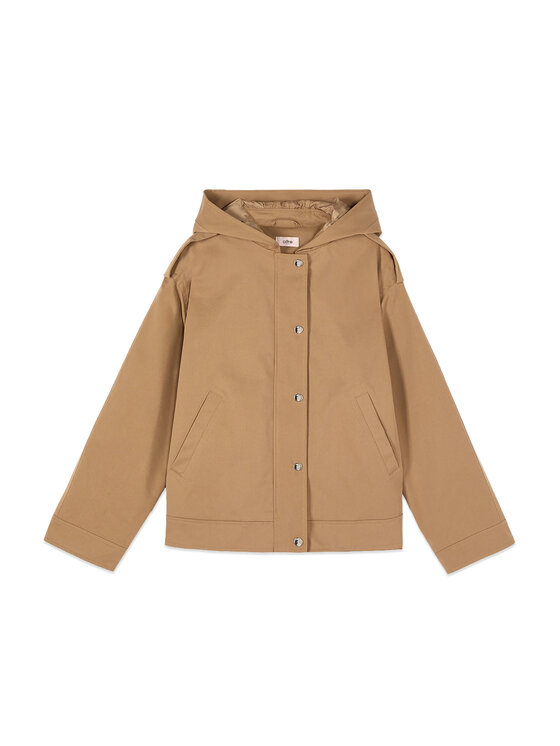 Oltre Oltre Płaszcz zimowy 0009J000160N012 Kremowy Baggy Fit