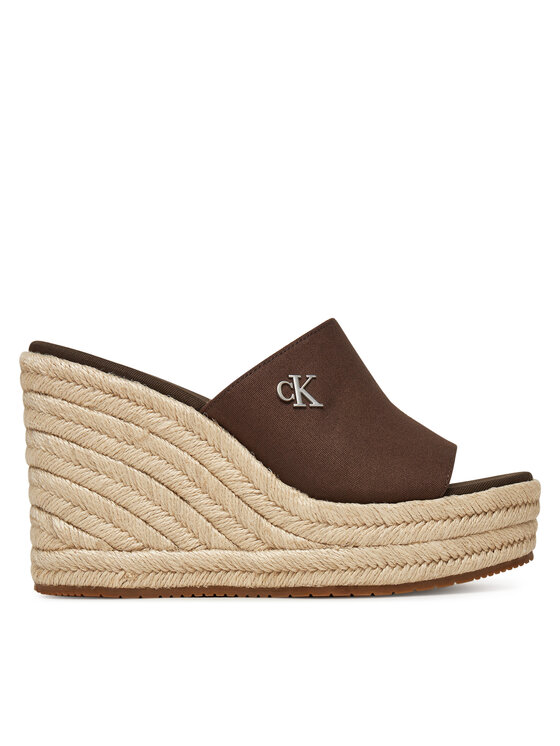 Női Papucs Calvin Klein, Méret: 41, Barna, Wedge Rope Slide Mg YW0YW01699