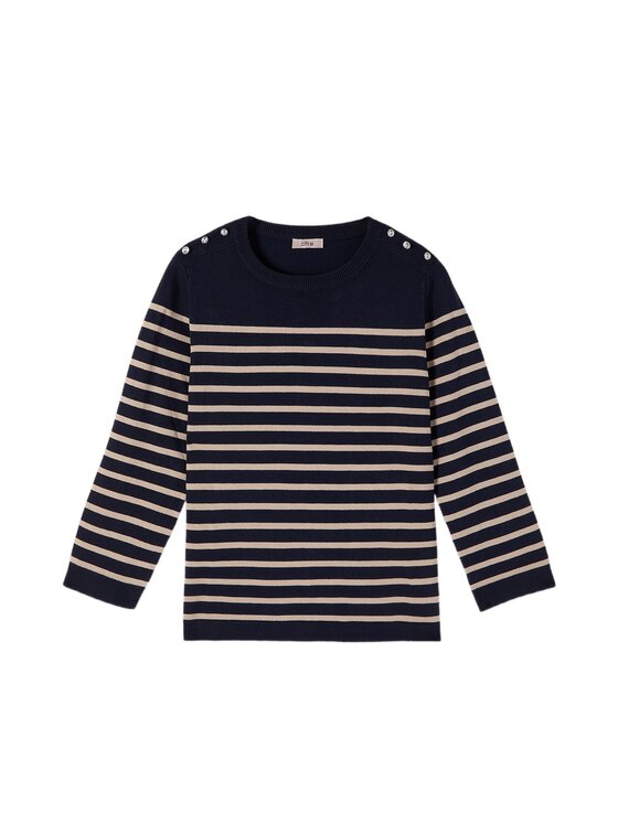Oltre Oltre Sweter M048J005350N0Z4 Niebieski Slim Fit
