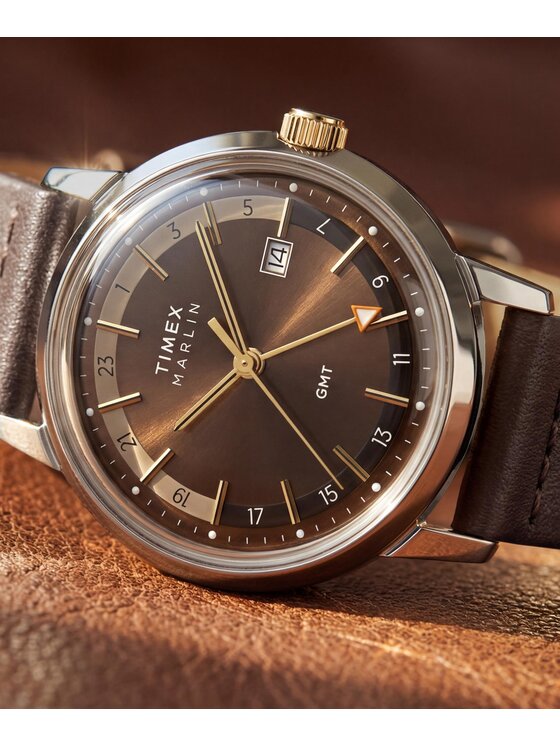 Timex Timex Zegarek TW2Y84200 Brązowy