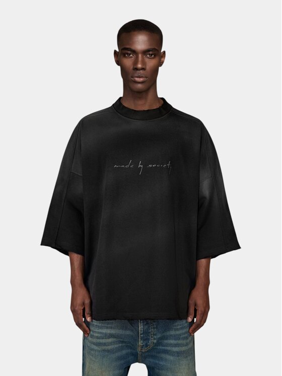 MADE BY SOCIETY MADE BY SOCIETY Ścierka Tricou NEO-VANDAL - T17286 Czarny Basic Fit