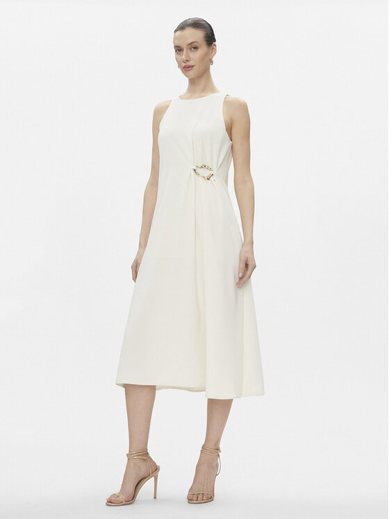 Marella Rochie cocktail Battage 2413221013 Écru Regular Fit