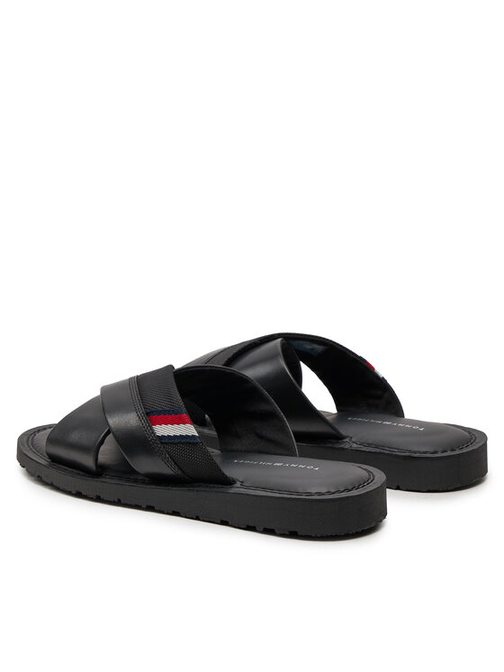 Tommy Hilfiger Tommy Hilfiger Παντόφλες Core Hilfiger Lth Criss C Sandal FM0FM05010 Μαύρο
