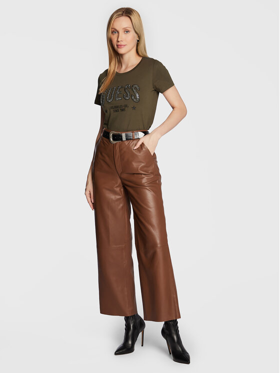 T-shirt Mirela W2BI16 I3Z13 Verde Regular Fit