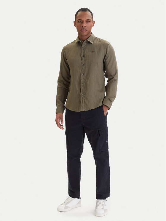 Aeronautica Militare Aeronautica Militare Košile 261CA1321UCT03089 Zelená Regular Fit