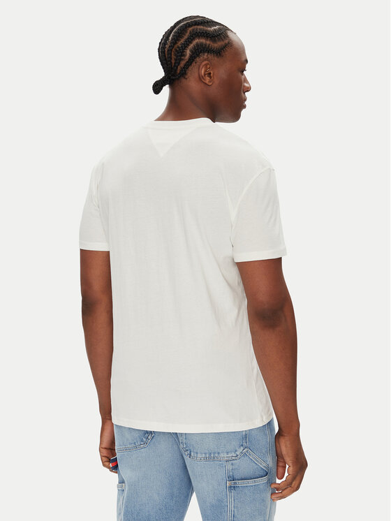 Tommy Jeans Tommy Jeans T-krekls Flag Linear DM0DM21911 Balts Regular Fit