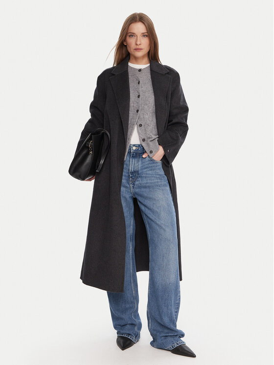 Tommy Hilfiger Tommy Hilfiger Vlněný kabát WW0WW47286 Šedá Regular Fit