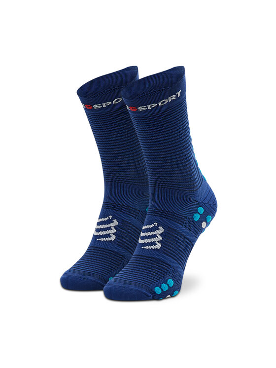 Compressport Augstas unisex zeķes Pro Racing Socks V4.0 Run High XU00046B_533 Tumši zils