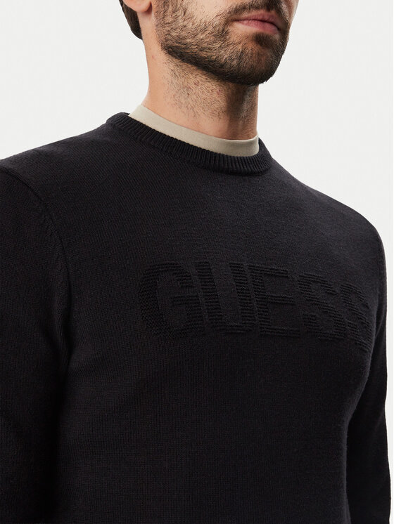 Guess Guess Sweter M6BR16 Z1364 Czarny Regular Fit