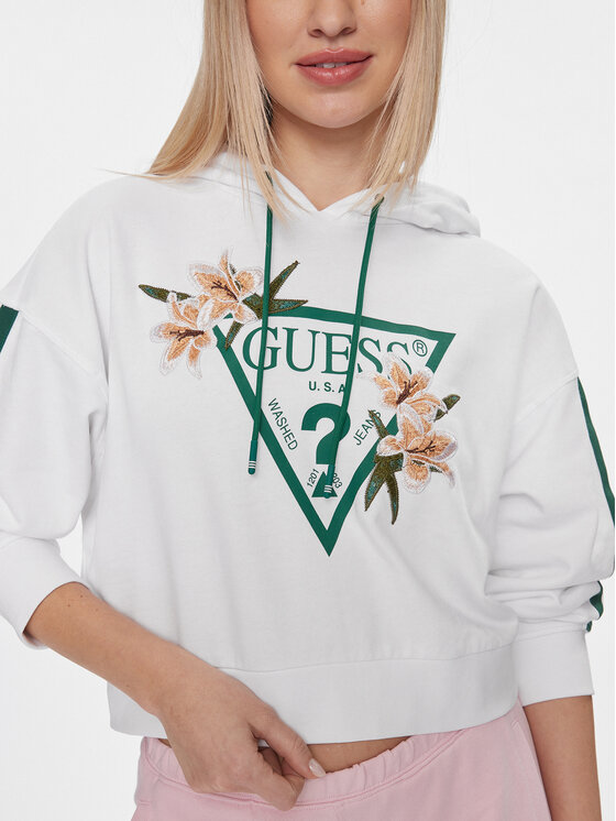 Guess Guess Суитшърт Zoey V4GQ04 KC6V1 Бял Regular Fit